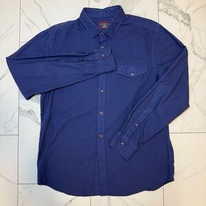 Untuckit Mens Long Sleeve XL Slim Fit Button Down Cotton Blue